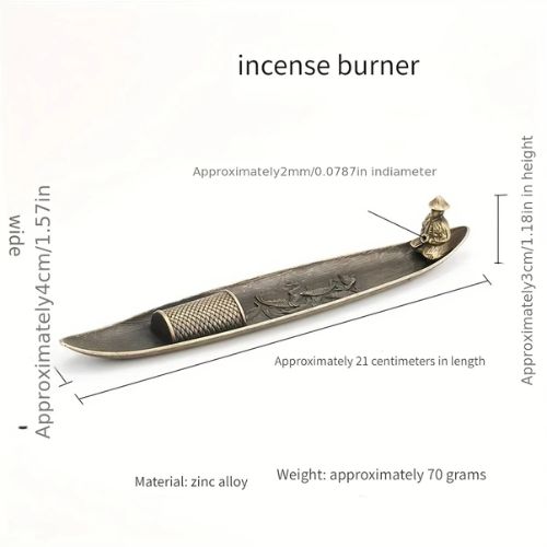 2 Vintage Ship-Shaped Incense Burner A decorative aluminum alloy incense holder with a timeless ship design—perfect for adding charm to your space and delighting incense lovers and collectors alike.