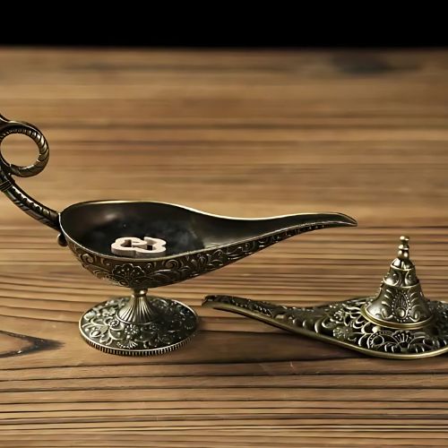 3 Aladdin Magic Lamp Incense Burner Bring a touch of magic to your space. This genie lamp–inspired burner creates a swirling smoke effect and adds charm to any room. Perfect for cone incense and mindful moments.
