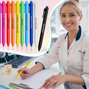 assorted inspirational ballpoint pens with smooth black ink and motivational quotes