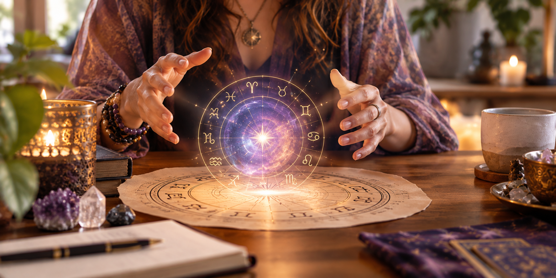 Astrology chart representing a horary reading focused on a specific question
